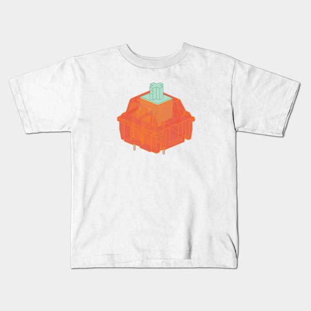 Tangerine Mechanical Keyboard Cherry MX Switch Kids T-Shirt by Charredsky